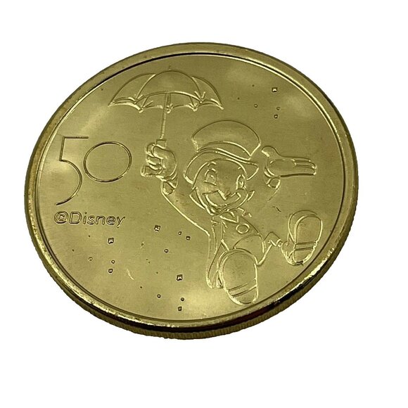 NEW JIMINY CRICKET Disney World 50th Anniversary Commemorative Medallion Coin - Picture 1 of 4